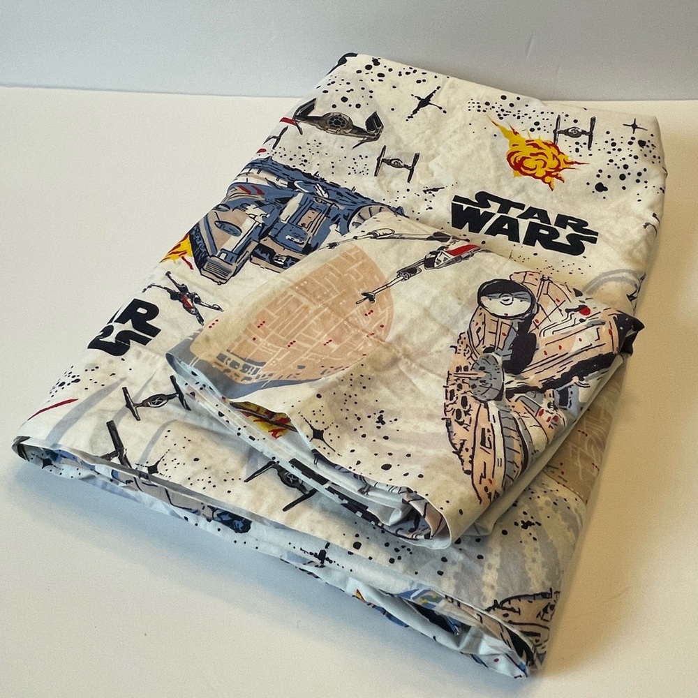 Pottery Barn Kids Star Wars  Millennium Falcon Twin Flat Sheet Multiple Availa
